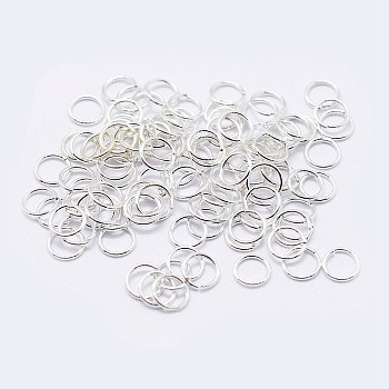 925 Sterling Silver Saw Cut Open Jump Rings, Round, Silver, 18 Gauge, 5x1mm, Inner Diameter: 3mm, about 100pcs/10g