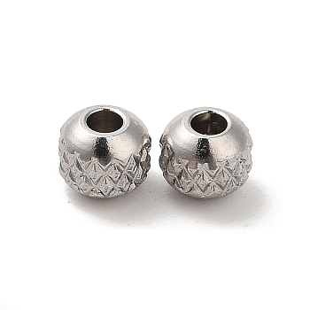 201 Stainless Steel Bead, Round, Stainless Steel Color, 4mm, Hole: 1.6mm