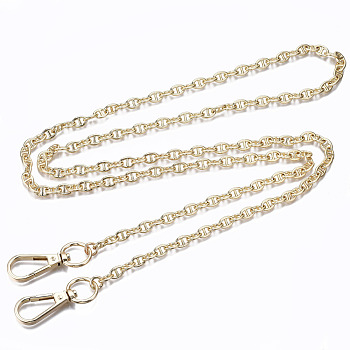 Bag Chains Straps, Brass Mariner Link Chains, with Alloy Swivel Clasps, for Bag Replacement Accessories, Light Gold, 116x0.7cm