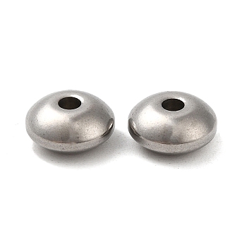201 Stainless Steel Beads Spacers, Rondelle, Stainless Steel Color, 8x4mm, Hole: 2mm