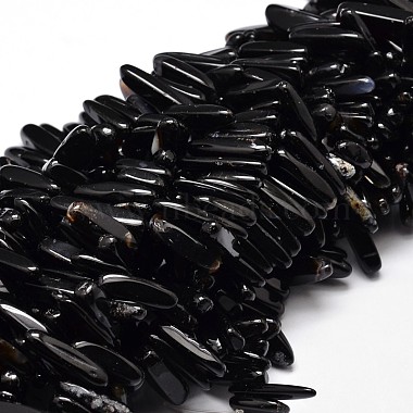 8mm Chip Black Agate Beads