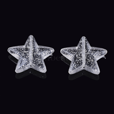 22mm Clear Star Acrylic Beads
