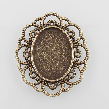 Antique Bronze Oval Alloy Cabochon Settings