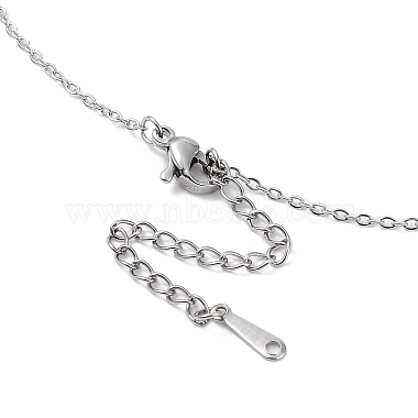 201 Stainless Steel Yoga Human Pendant Necklace with Cable Chains(NJEW-Q317-09P)-4