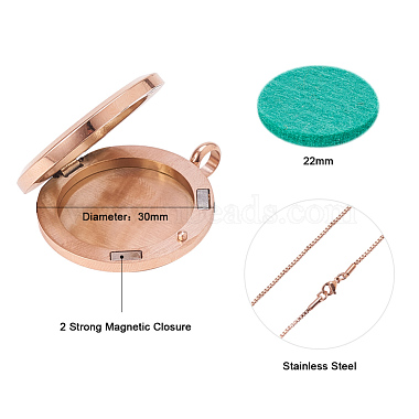 304 Stainless Steel Pendant Necklaces(NJEW-SC0001-01RG)-4