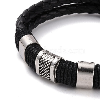 Retro Leather Braided Cord Bracelet for Men(X-BJEW-A039-01B)-2