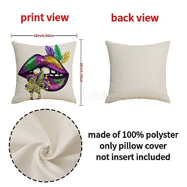 Mardi Gras Carnival Theme Linen Pillow Covers(AJEW-H146-02A)-6