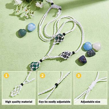 Adjustable Braided Nylon Cord and Waxed Cotton Thread Cords Macrame Pouch Necklace Making(NJEW-SW00019-04)-3