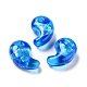 Perles vernissées de feuille en argent manuelles(LAMP-F022-05B)-1