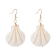 Copper Wire Wrapped Natural Scallop Shell Dangle Earring for Women(EJEW-JE04721)-3