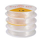 4 Rolls Round Crystal Elastic Stretch Thread, for Bracelets Gemstone Jewelry Making Beading Craft, Clear, 1mm, about 4.3 yards(4m)/roll(EW-TA0001-09D)