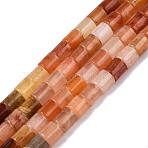 Natural Pink Aventurine Beads Strands, Column, 6~6.5x6~7mm, Hole: 1mm, about 59~60pcs/strand, 15.16 inch~15.35 inch(38.5~39cm)(X-G-N326-150-B01)