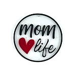 DIY Mother's Day Theme Flat Round Pendant Silicone Molds, Resin Casting Molds, for UV Resin, Epoxy Resin Jewelry Making, Deep Sky Blue, 82.5x6mm, Hole: 2.5mm(SIMO-H010-02C)