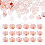 60Pcs Transparent Acrylic Beads, Cube, Pink, 6x6x6.5mm, Hole: 1.5mm(OACR-TA0004-88C)