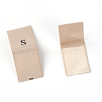 Clothing Size Labels, Woven Crafting Craft Labels, for Clothing Sewing, Size S, Dark Khaki, 35x14mm, 100pcs/bag(FIND-WH0067-69J)