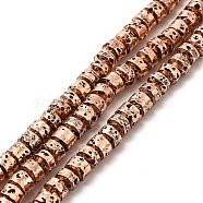 Electroplated Natural Lava Rock Beads Strands, Rondelle, Copper Plated, 3x4.5mm, Hole: 1mm, about 127~128pcs/strand, 15.75~15.94 inch(40~40.5cm)(G-G984-14R)