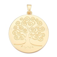 Rack Plating Alloy Big Pendants, Lead Free & Nickel Free & Cadmium Free, The Tree of Life, Matte Gold Color, 73x66.5x2mm, Hole: 11.5x7mm(FIND-N005-42G)