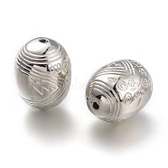 CCB Plastic Carved Beads, Oval, Platinum, 25x18mm, Hole: 3mm(CCB-J029-36P)
