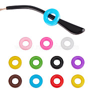 Gorgecraft 50 Pairs 10 Colors Silicone Eyeglasses Ear Grip, Anti-Slip Comfort Glasses Retainers, Mixed Color, 14mm, Hole: 1x7.5mm, 5 pairs/color(FIND-GF0003-33)
