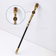 Natural Tiger Eye Twelve Constellation Magic Wand, Cosplay Magic Wand, for Witches and Wizards, Leo, 300mm(PW-WG31255-07)