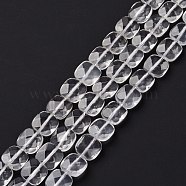 Natural Quartz Crystal Beads Strands, Rock Crystal, Square, Faceted, 10x10x3.5mm, Hole: 1mm, about 40pcs/strand, 15.35 inch(39cm)(G-C238-45)