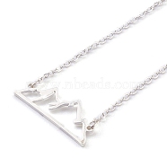 304 Stainless Steel Alps Pendant Necklaces, with Lobster Claw Clasps, Silver Color Plated, 19.29 inch(49cm)(X-NJEW-Z001-01S)