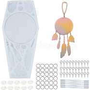 SUNNYCLUE DIY Woven Net/Web Pendant Makings, with Silicone Molds, Iron Screw Eye Pin Peg Bails, Plastic Transfer Pipettes and Latex Finger Cots, White, 257x120x10mm(DIY-SC0001-12)