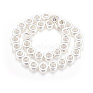 Electroplated Non-magnetic Synthetic Hematite Beads Strand, Long-Lasting Plated, Flat Round, Silver Plated, 12x4mm, Hole: 0.8mm, about 34pcs/strand, 16.53 inch(42cm)(G-P423-09S)