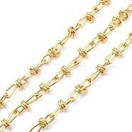Brass Cable Chain, with Spool, Unwelded, Real 18K Gold Plated, 18x7x5mm(CHC-D028-04G)