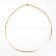 304 Stainless Steel Necklaces, with Lobster Clasps, Golden, 17.7 inch(45cm)(X-NJEW-D274-01G)