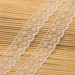 Lace Trim Nylon Ribbon for Jewelry Making, White, 7/8 inch(22mm), about 200yards/roll(182.88m/roll)(ORIB-F001-47)