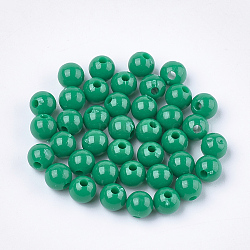Opaque Plastic Beads, Round, Sea Green, 6x5.5mm, Hole: 1.8mm, about 479pcs/50g(X-KY-T005-6mm-611)