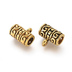 Tibetan Style Hangers, Bail Beads, Lead Free and Cadmium Free, Antique Golden, 13x12x8mm, Hole: 2mm(GLF10587Y)