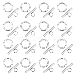 Unicraftale 50 Sets 304 Stainless Steel Toggle Clasps, Ring, Stainless Steel Color, Ring: 19x14x2mm, Bar: 20x7x2mm, Hole: 3mm(STAS-UN0037-39)