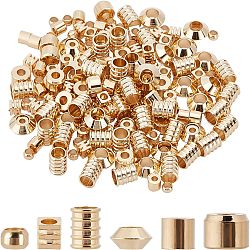 SUPERFINDINGS 300Pcs 3 Style Brass Beads, Long-Lasting Plated, Mixed Shape, Golden, 2~2.5x2~2.5x1.5~2mm, Hole: 1~1.2mm, 100pcs/style(KK-FH0004-03)