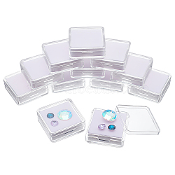 Transparent Acrylic Loose Diamond Display Boxes, with Sponge Inside, for Gemstone, Jewelry Storage, Square, White, 4.1x4.1x1.5cm(CON-WH0087-54B)
