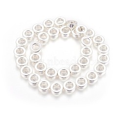 Electroplated Non-magnetic Synthetic Hematite Beads Strand, Long-Lasting Plated, Flat Round, Silver Plated, 12x4mm, Hole: 0.8mm, about 34pcs/strand, 16.53 inch(42cm)(G-P423-09S)