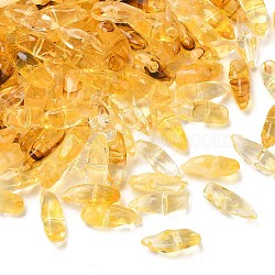 Two Tone Imitation Gemstone Style Acrylic Beads, Teardrop, Gold, 18~18.5x6.5~7x7mm, Hole: 1.4mm, about 1140pcs/500g(AC-CBA6852-01F)