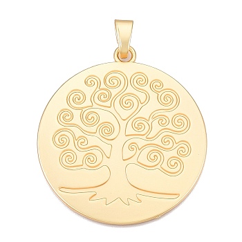 Rack Plating Alloy Big Pendants, Lead Free & Nickel Free & Cadmium Free, The Tree of Life, Matte Gold Color, 73x66.5x2mm, Hole: 11.5x7mm