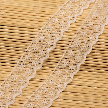 Lace Trim Nylon Ribbon for Jewelry Making, White, 7/8 inch(22mm), about 200yards/roll(182.88m/roll)