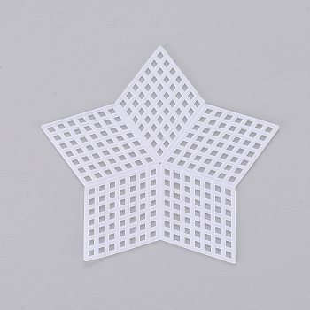 DIY Star Plastic Canvas Shapes, for Needlepoint Projects, Coasters and Crafts, White, 85x87x1.5mm