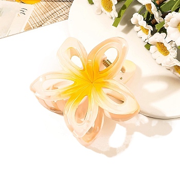 Hollowe Flower Plastic Claw Hair Clips, Hair Accessories for Girls Women, PeachPuff, 75x80x40mm