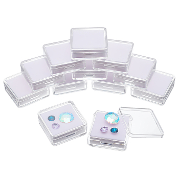 Transparent Acrylic Loose Diamond Display Boxes, with Sponge Inside, for Gemstone, Jewelry Storage, Square, White, 4.1x4.1x1.5cm