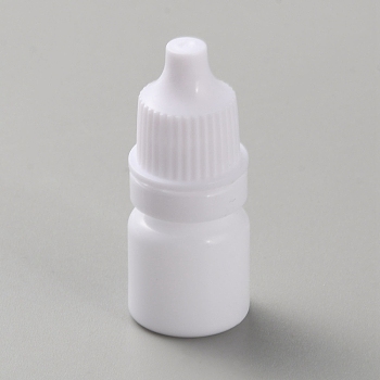 Plastic Glue Bottles, White, 1.8x4.4cm, Inner Diameter: 0.85cm, Capacity: 3ml(0.10fl. oz)