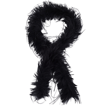 Fibre Top for DIY Hand-Decorated Artificial Wool Strip Accessories, Black, 80mm