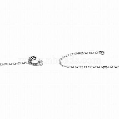 TINYSAND Rhodium Plated 925 Sterling Silver Rhinestone Pendant Necklace(TS-N396-CY)-4