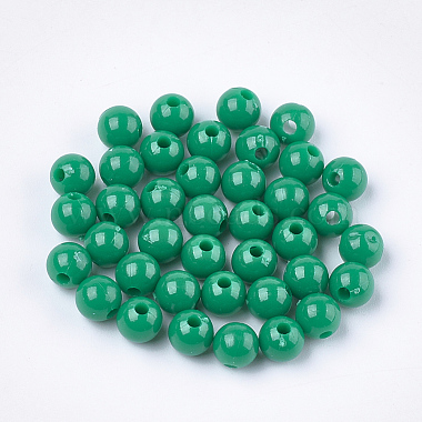 Sea Green Round Plastic Beads