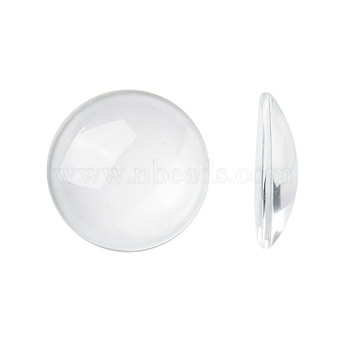 25mm Clear Flat Round Glass Cabochons