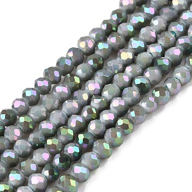 Dark Sea Green Rondelle Glass Beads