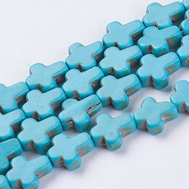 10mm Turquoise Cross Synthetic Turquoise Beads